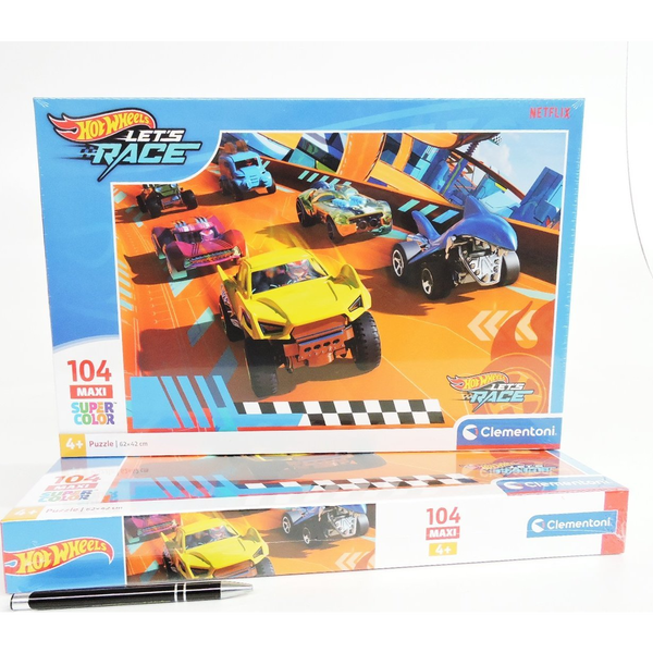 Пъзел Clementoni, Hot Wheels, 62x42см, 104 части, 4 години+