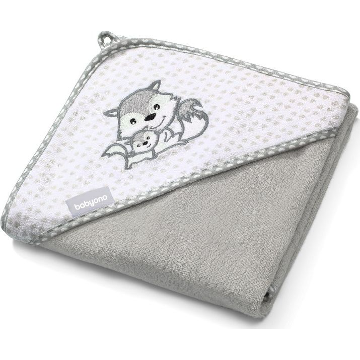 BabyOno bambusz törülköző kapucnival 100 × 100 cm - szürke (ON-1650)
