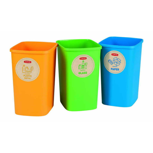 Curver ECO Friendly 3 x 9L Szelektív hulladékgyűjtő műanyag szemetes - Színes