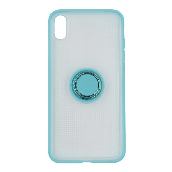 BASEUS szilikon telefonvédő (asztali tartó funkció, telefontartó gyűrű, beépített fémlemez) KÉK [Apple iPhone XR 6.1]