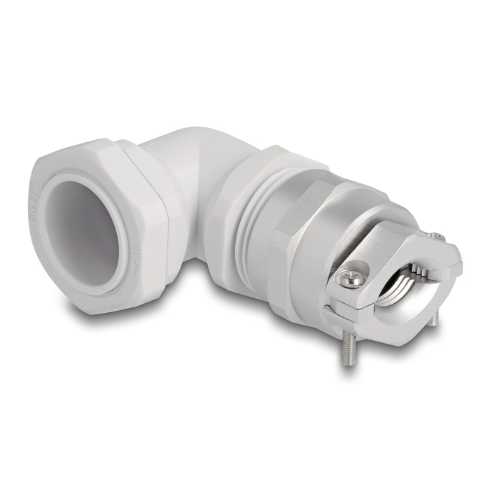 Delock Kábel tömszelence PG21 90 hajlított feszültség mentesítős és hajlítás védelemmel ellátott szürke (60613) (60613)