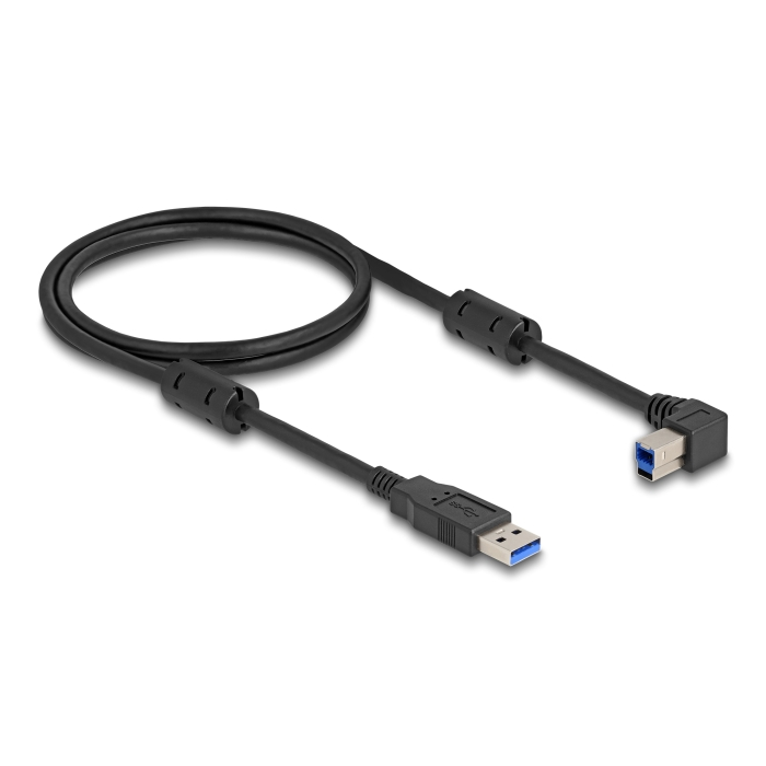Delock USB 5 Gbps kábel A-típusú apa - B-típusú apa 90 balra hajlítva 1 m (81100)