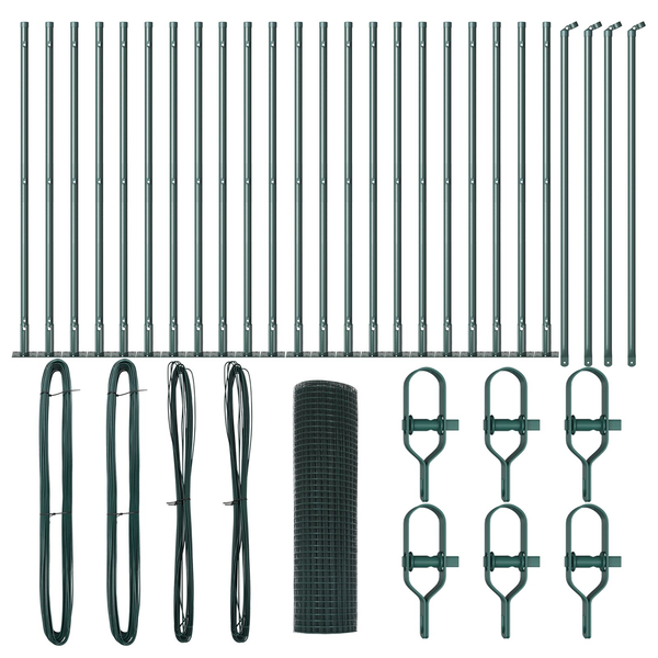 Hegesztett Drótkerítés 13 Flangolt Oszloppal Zöld 0.8x50 m Acél