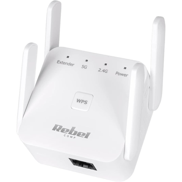 Repeater - wzmacniacz sieci bezprzewodowej 2.4+5 GHz Rebel KOM1032