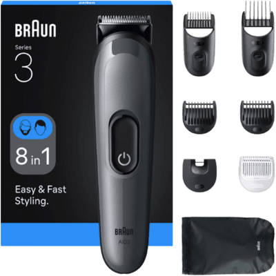 Braun AIO3540 skæg- og hårtrimmer Sort, Grå 14 Nikkel-Metalhydrid (NiMH)