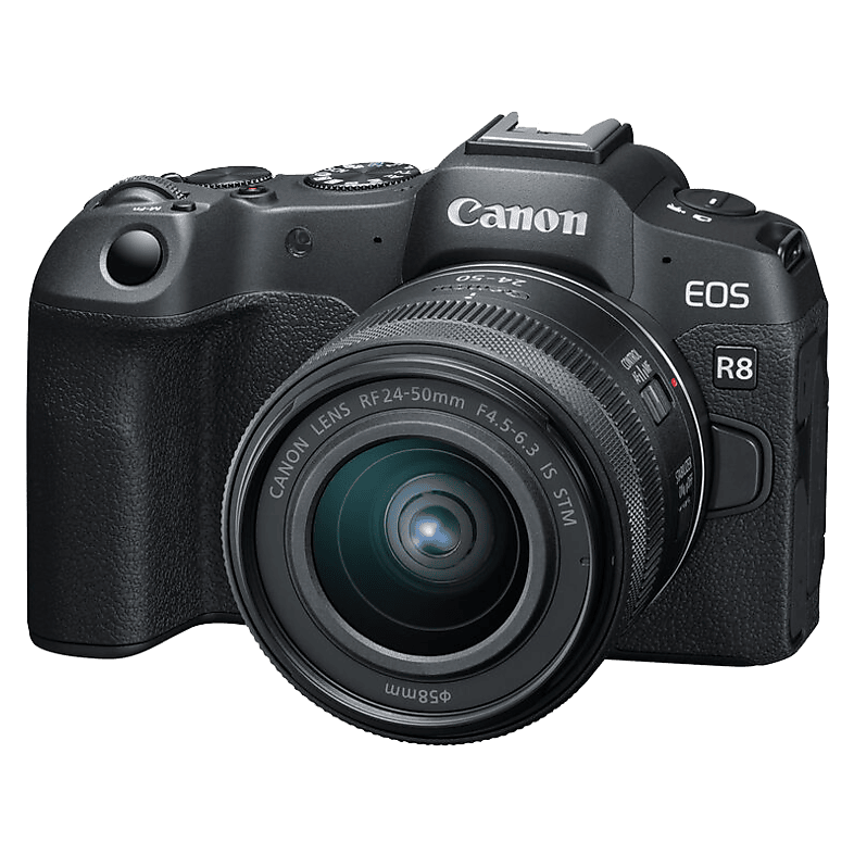 Canon EOS R8 Digitális fényképezőgép + RF 24-50mm F4.5-6.3 IS STM objektív - Fekete (5803C013)