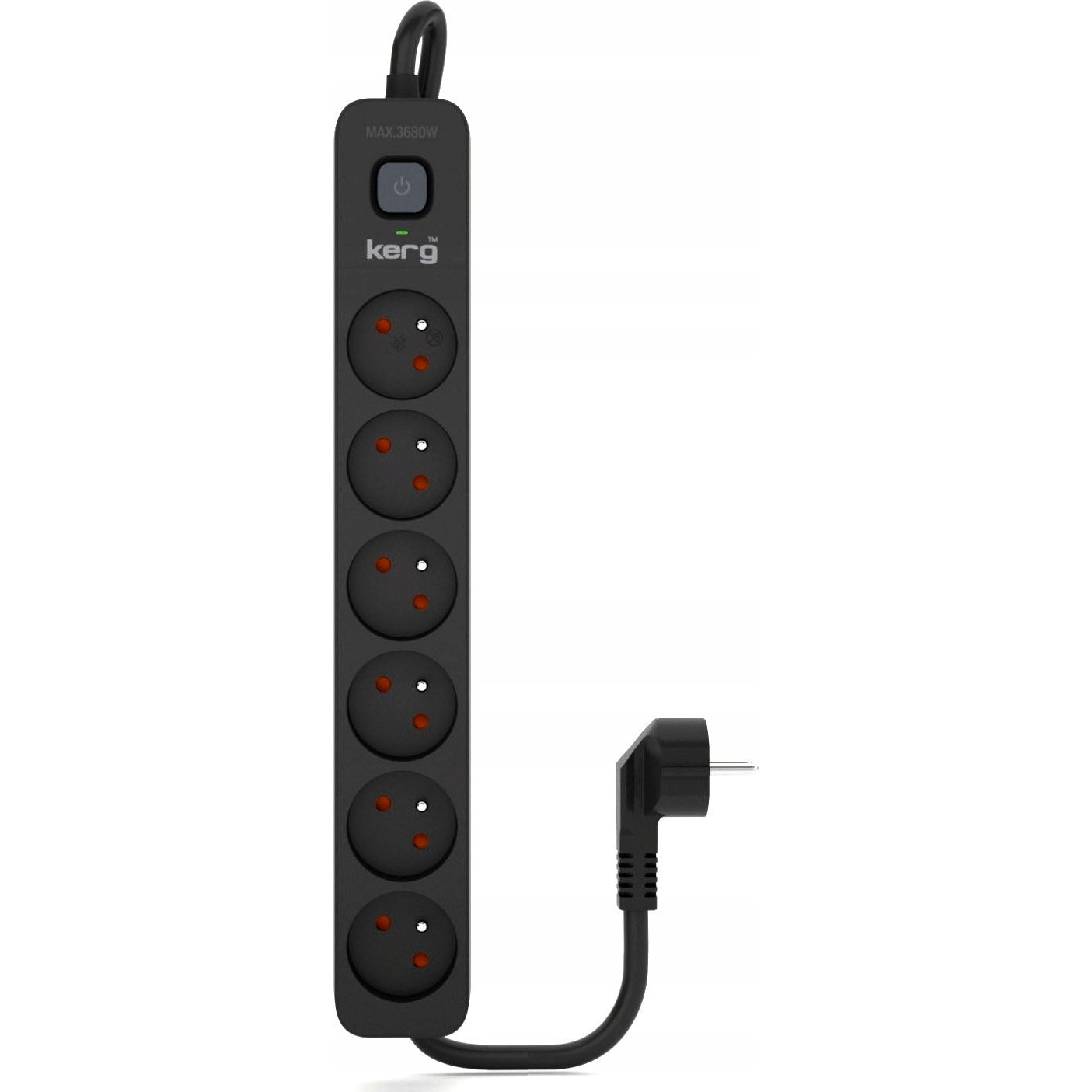 Kerg M02519 Túlfeszültségvédő Elosztó 6 aljzatos 16A 1,5m - Fekete (M02519)