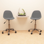 Scaune de bucătărie pivotante, 2 buc., gri deschis, textil