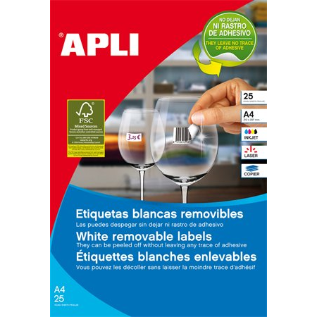 Apli 17,8x10mm univerzális Etikett eltávolítható kerkített sarkú 6750 etikett/csomag (10197)