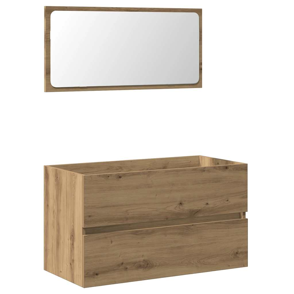 fürdőszoba szekrény tükörrel Artisan Oak Engineered Wood (856378)