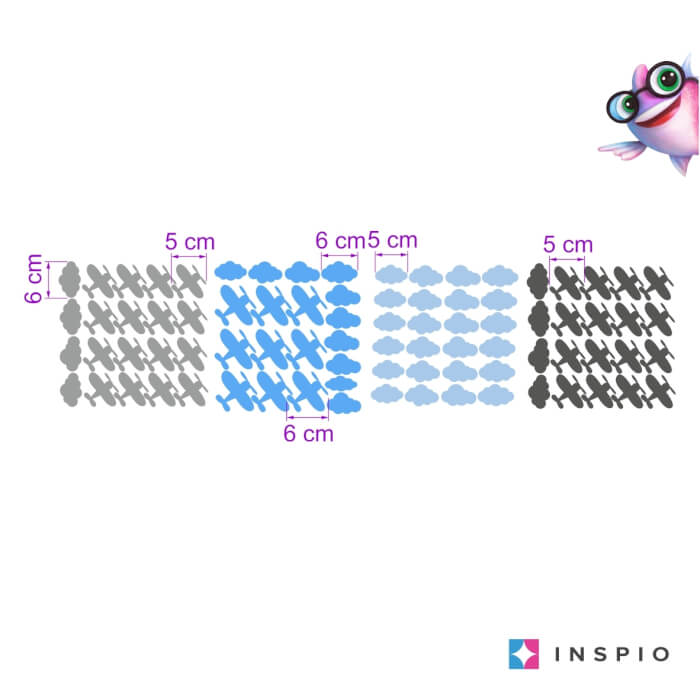 Falmatricák repülős és felhős motívummal (9545f)