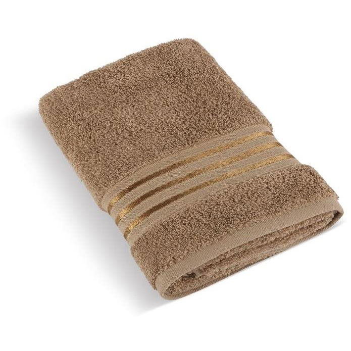 BELLATEX s.r.o. frottír törölköző - Linie, 500g, L/815, sötétbézs, 70 × 140 cm (7787)