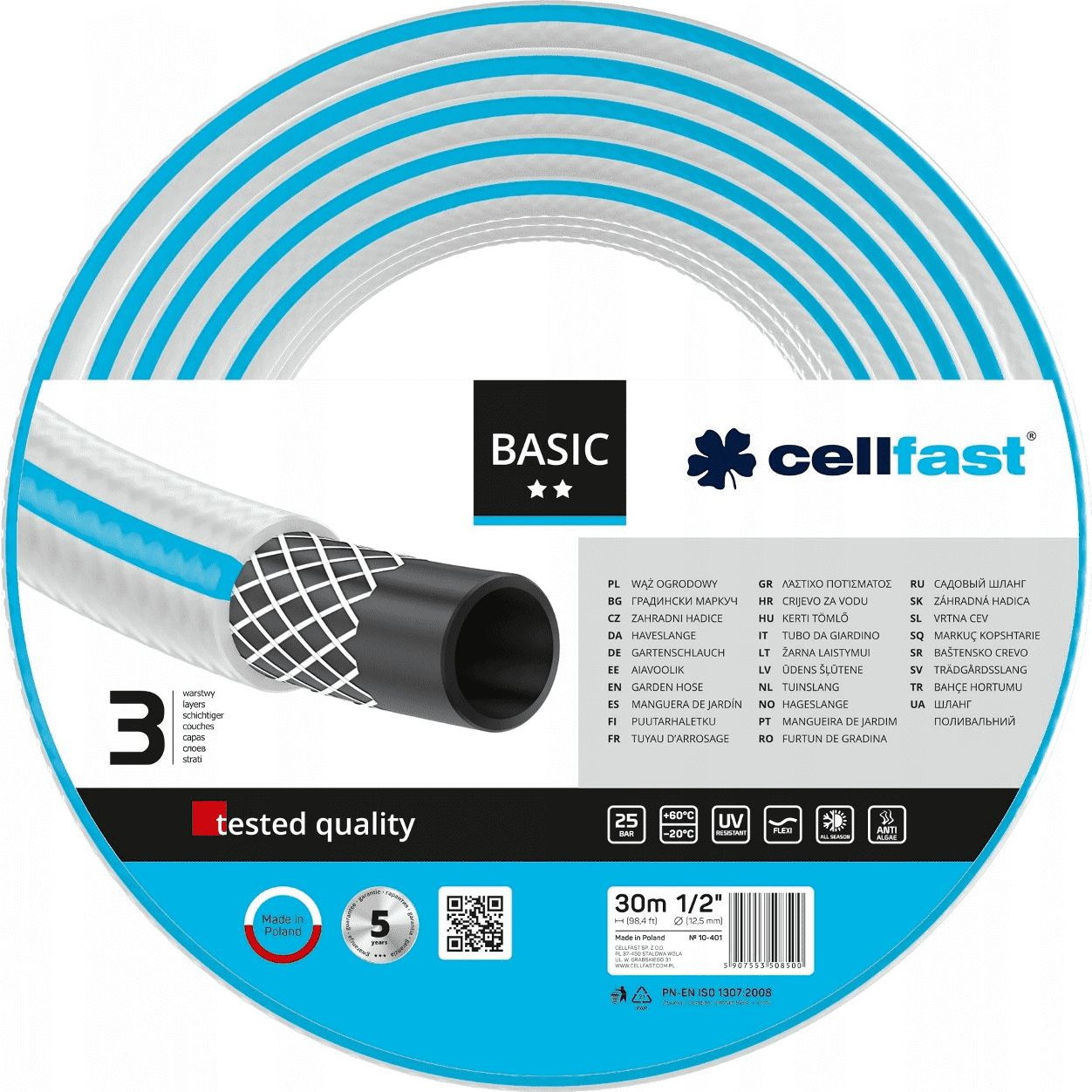 Cellfast Basic 1/2" Kerti Tömlő 30 m (10-401)