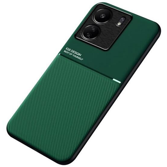 Gigapack Xiaomi Poco C65 4G mágneses, bőr hatású, csíkos mintás tok sötétzöld (GP-154306) (GP-154306)