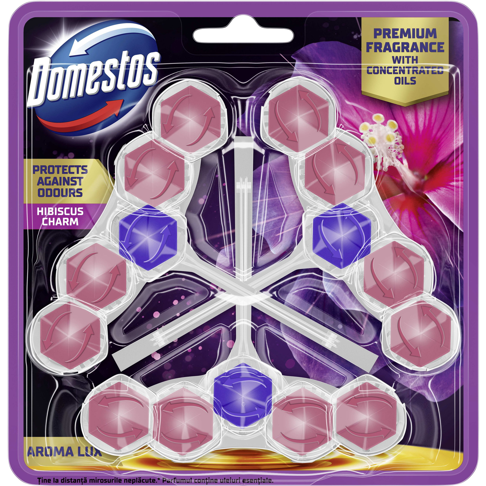 Domestos Aroma Lux Hibiscus Charm 3× 50 g (8720182903235)