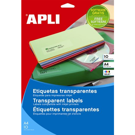 Apli 70x37mm poliészter Etikett 240 etikett/csomag Átlátszó (10051)