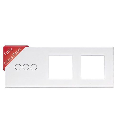 SMARTZILLA üveglap 3 csatornás kapcsolóhoz + 2 dugalj keret fehér (2035302) (smart2035302)