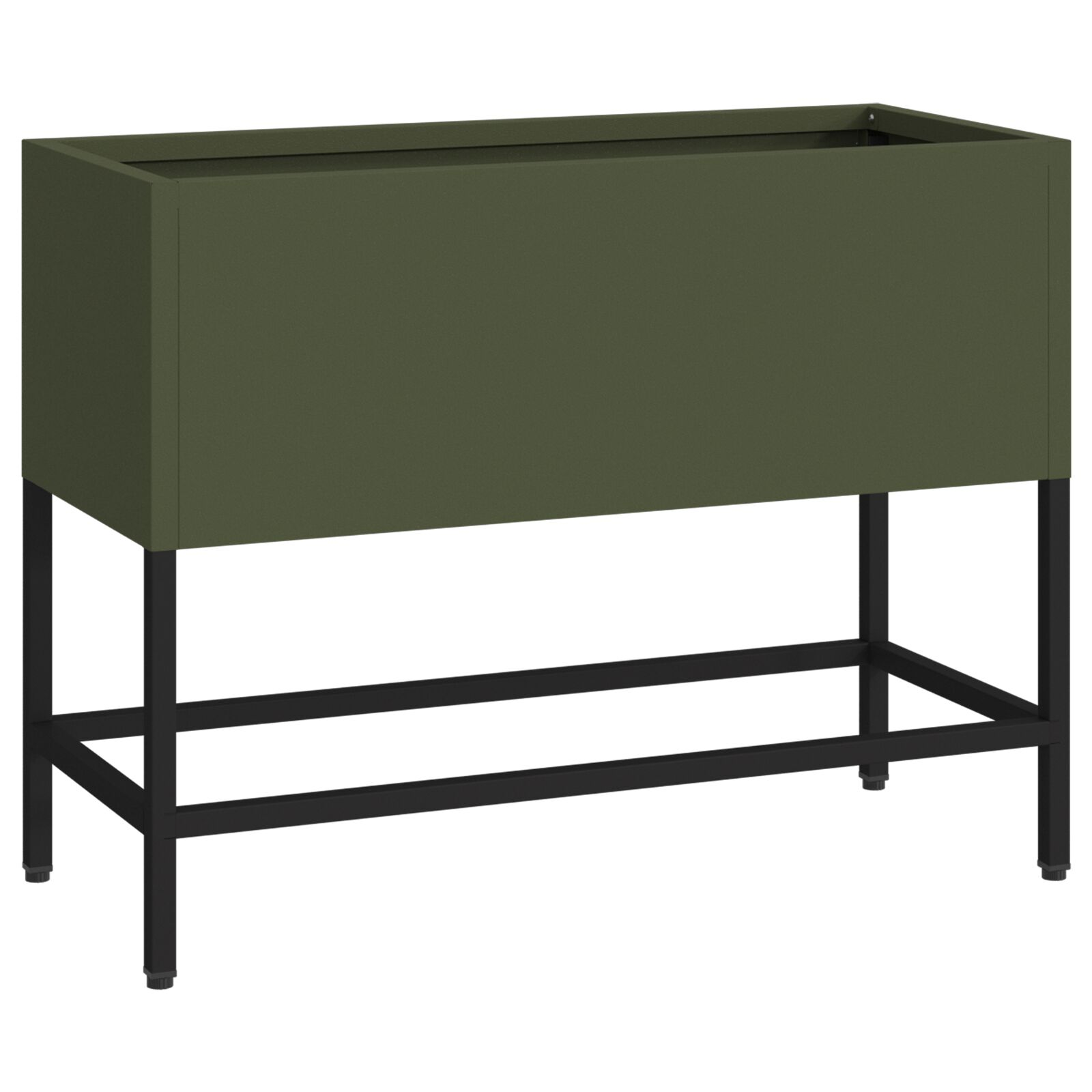 Emelt Kerti Ágyás 60x26x45 cm Olívazöld Acél (865886)