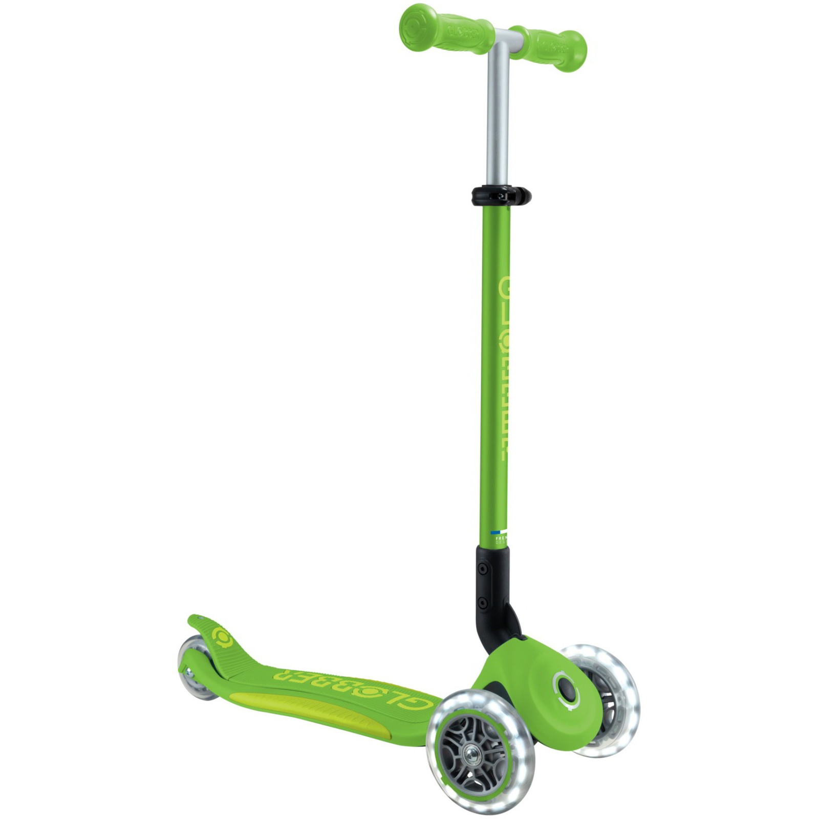 Glober Primo Foldable Plus Lights Összecsukható Háromkerekű gyerek roller - Limezöld (439-606-2)