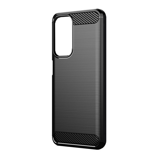 Szilikon telefonvédő (közepesen ütésálló, légpárnás sarok, szálcsiszolt, karbon minta) FEKETE [Xiaomi Mi 10T Pro 5G] (5996591008660)