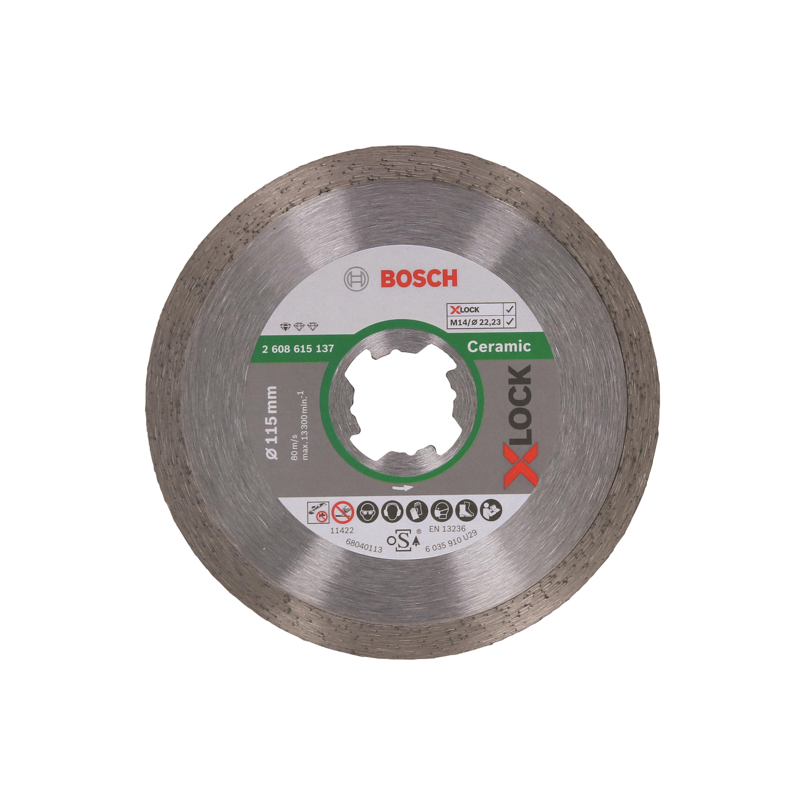 BOSCH Gyémánt vágókorong Standard for Ceramic X-LOCK rendszerhez, 115×22,23×1,6×7 2.608.615.137 (2.608.615.137)