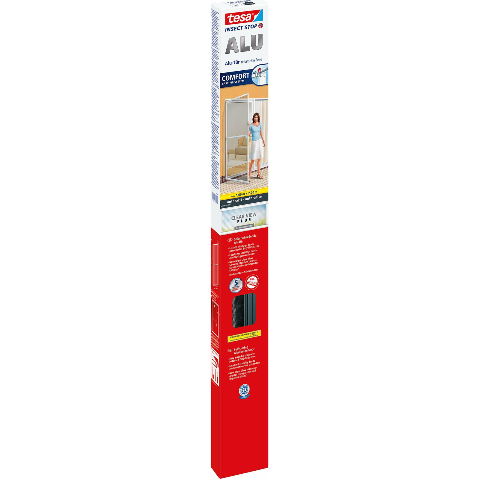 Szúnyogháló ajtóra tesa ALU COMFORT 55192-00003-00 (Sz x Ma) 1000 mm x 2200 mm Antracit 1 db (55192-00003-00)