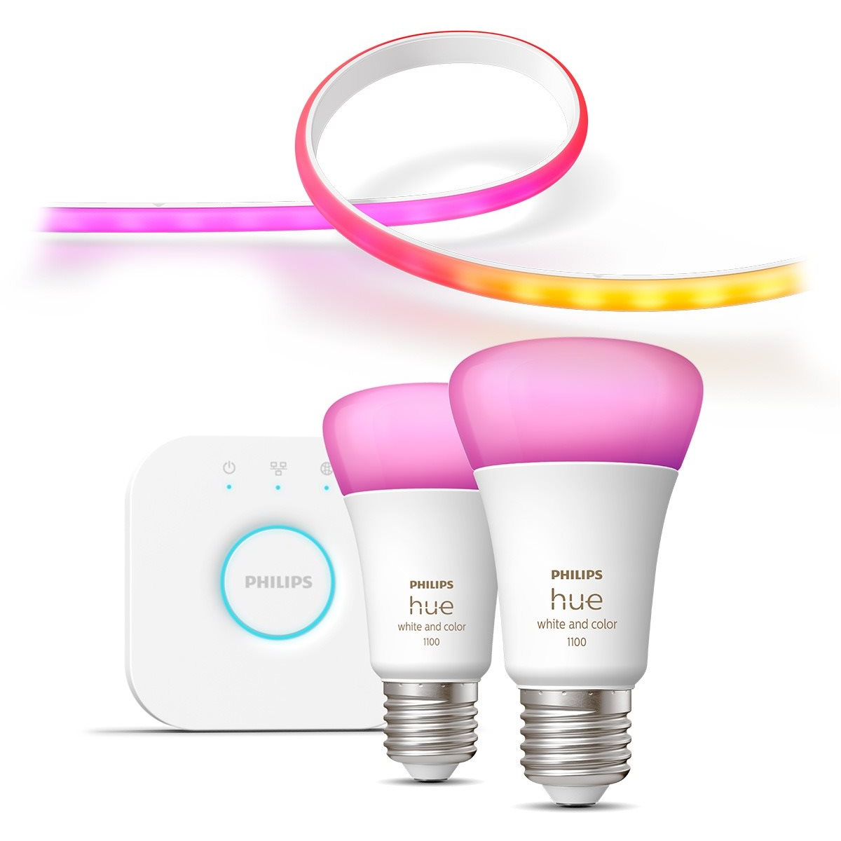 Philips Hue Gradient Lightstrip + White and Color Ambiance 9W 1100 E27 starter kit (N/A)
