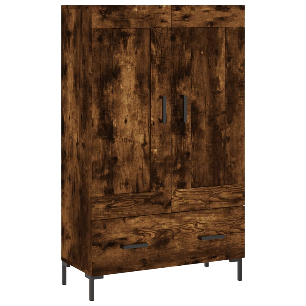 füstös tölgy színű szerelt fa magasszekrény 69,5 x 31 x 115 cm (830329)