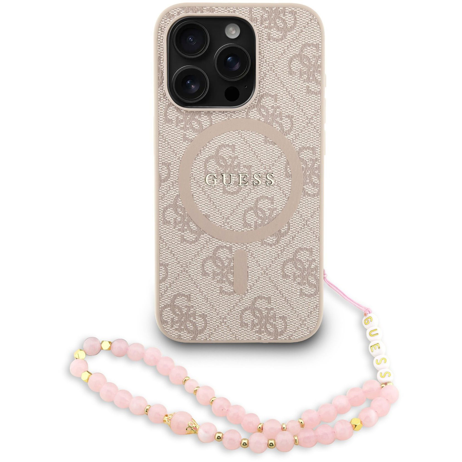 Guess PU Leather 4G Colored Ring Strap MagSafe iPhone 15 Pro Max Pink tok (GUHMP15XP4GREGSP)