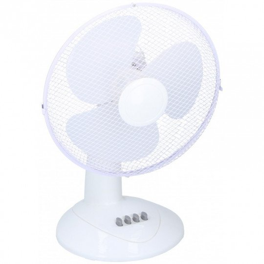 Настолен вентилатор Midea FT40-21M, 40 W, 40 см диаметър, 3 скорости, Въздушен поток: 30 ³м/мин, Механичен, Осцилационен, Бял