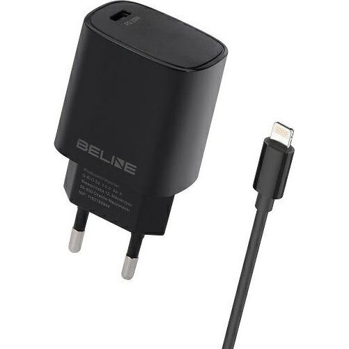 Ładowarka Beline Beline Ład. siec. 1x USB-C 20W + kabel lightning czarna /black PD 3.0  BLNCB20L