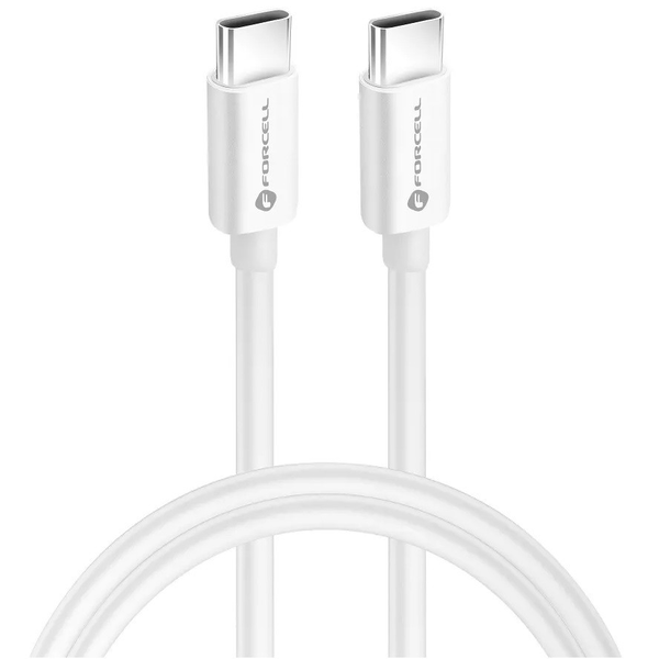 USB Type-C кабел за зареждане и данни, USB Type-C, 200 см, 5000 mA, 100W, бързо зареждане, PD, QC 4.0, C339, бял (128806)