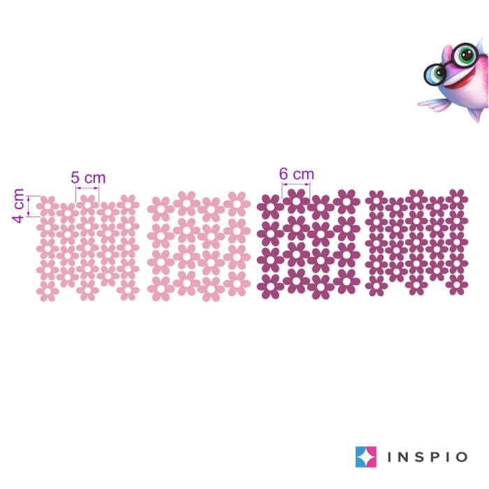 Falmatricák lányos szobába - Rózsaszín virágok (9554f)