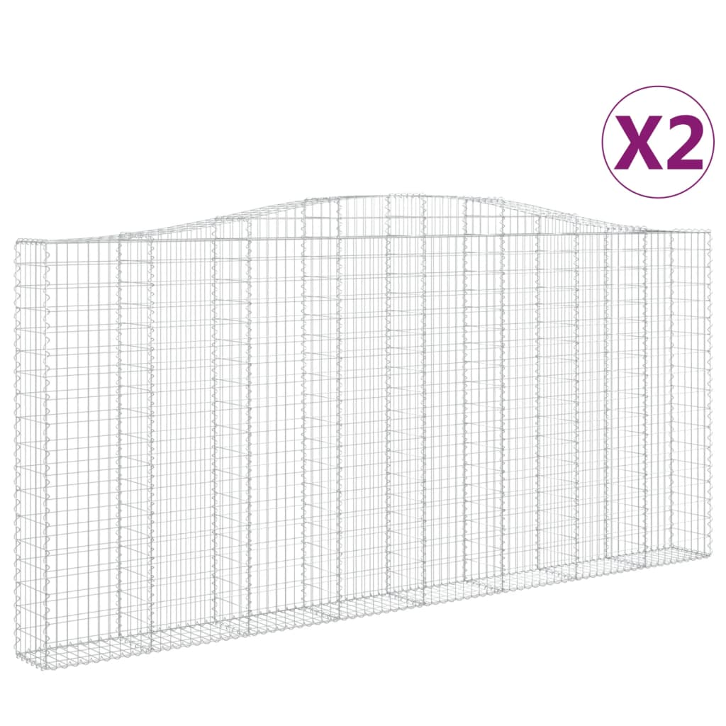 2 db íves horganyzott vas gabion kosár 400x30x180/200 cm (3145878)