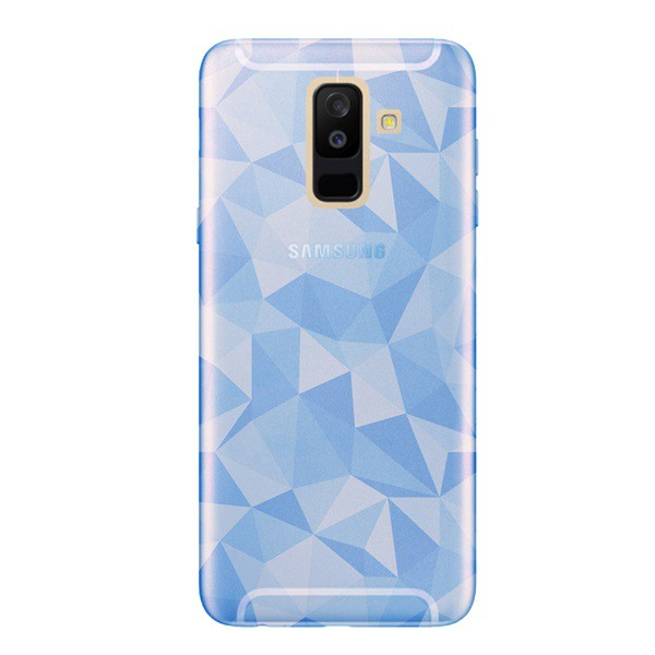 Szilikon telefonvédő (3D, gyémánt minta) VILÁGOSKÉK [Samsung Galaxy A6+ (2018) SM-A605F] (5996457795420)