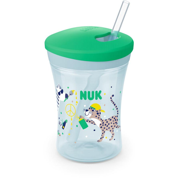 Nuk Action Cup 230ml Ivópohár - Zöld Állat mintás