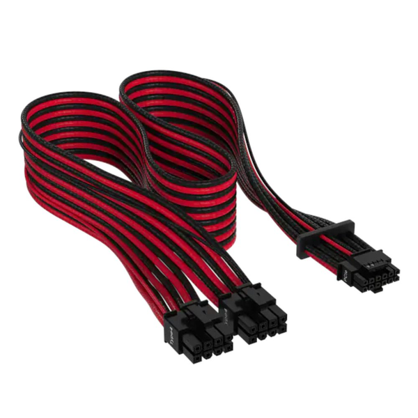 Corsair Premium Individually Sleeved 12+4pin PCIe Gen 5 12VHPWR 600W cable, Type 4, BLACK/RED, EAN:0840006694540
