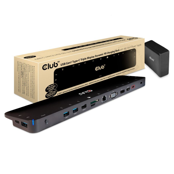 CLUB3D CSV-1564W100 dockingstation Docking USB 3.2 Gen 1 (3.1 Gen 1) Type-C Sort
