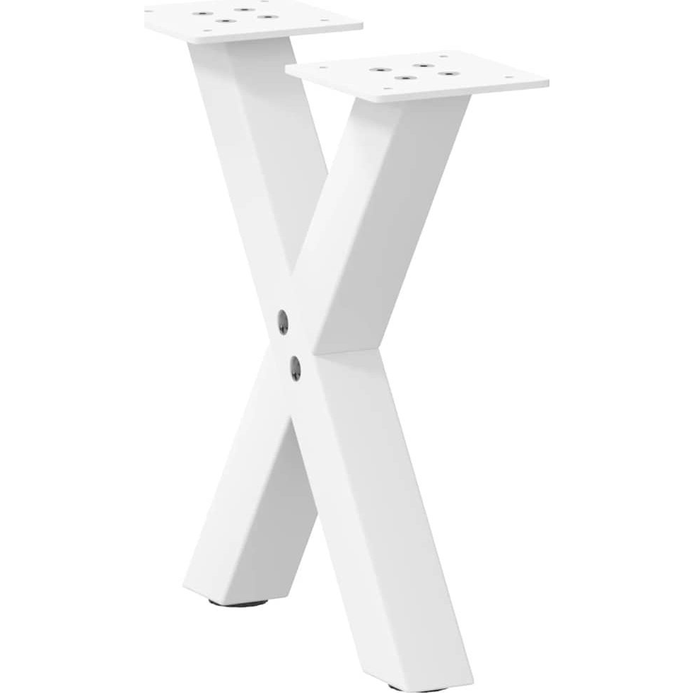 Dohányzóasztal lábak X alakú 2 db Fehér 37x(30-31) cm Acél (4012873)