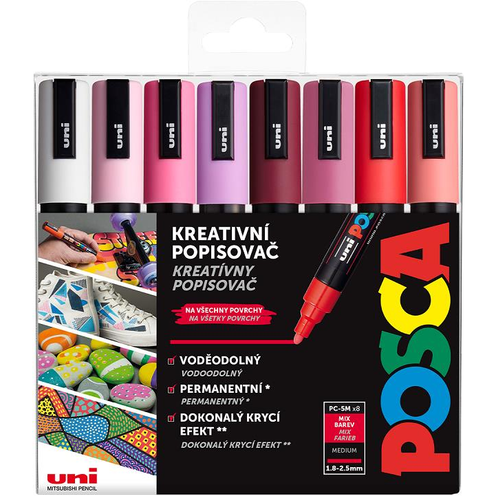 UNI Posca 5M 8 pcs warm tones (8594157938221)