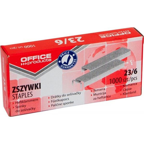  Office Products Zszywki OFFICE PRODUCTS, 23/6, 1000szt.