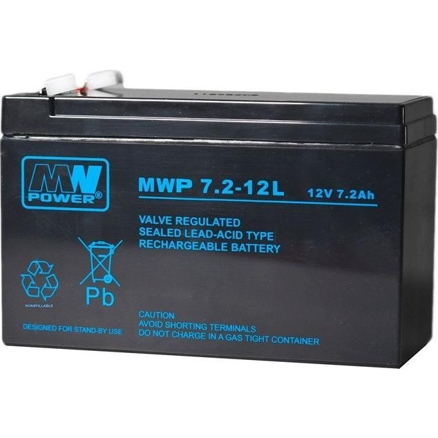 MPLPower MWP 7,2-12L 12 V 7,2Ah AGM VRLA Akkumulátor (12V/7.2AH-MWP)
