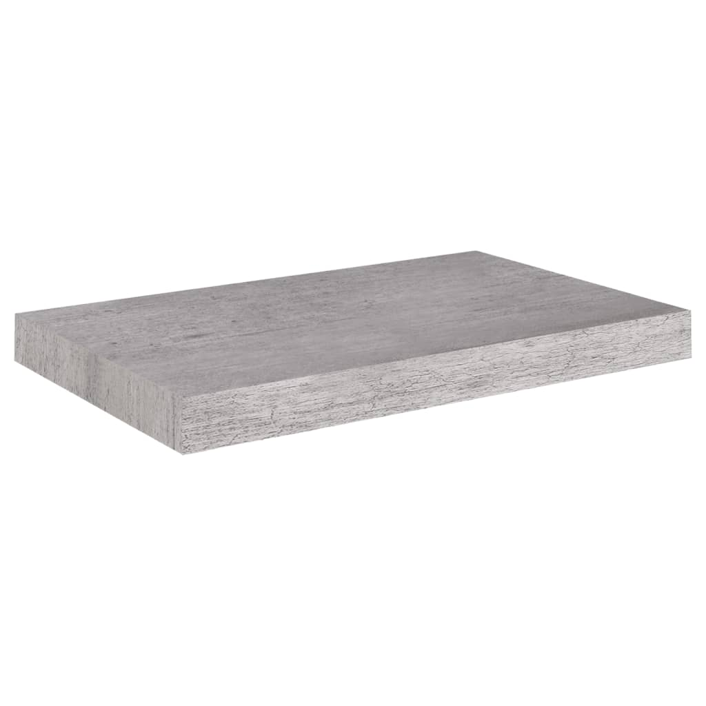 betonszürke MDF lebegő fali polc 50 x 23 x 3,8 cm (326594)