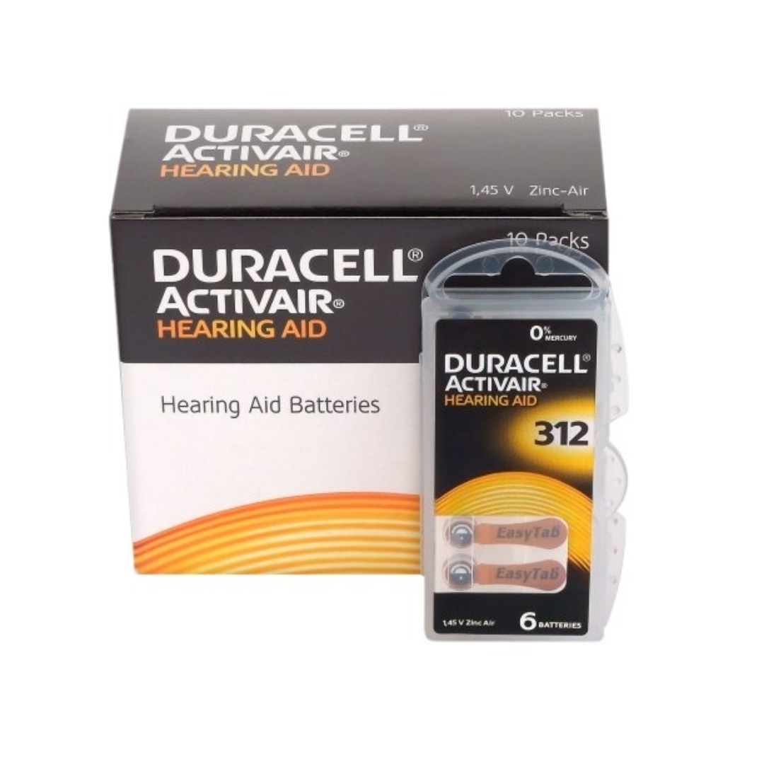 Duracell 312 A312 Hallókészülék elem (6db/csomag) (4043752174748)