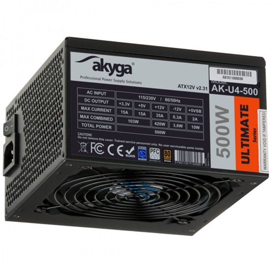 Akyga tápegység ATX AK-U4-500 500W 80+ Bronze (AK-U4-500)