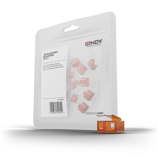 Lindy 40481 portblokering RJ-45 Orange Acrylonitrilbutadienstyren 20 stk