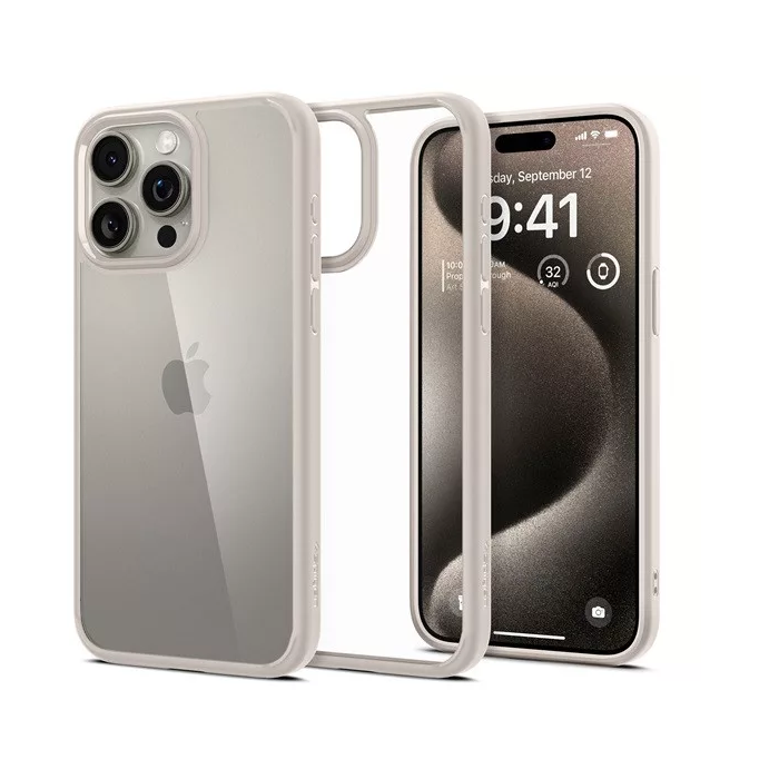 Spigen Ultra Hybrid Apple iPhone 15 Pro Max Tok - Átlátszó/Fehér (ACS07209)