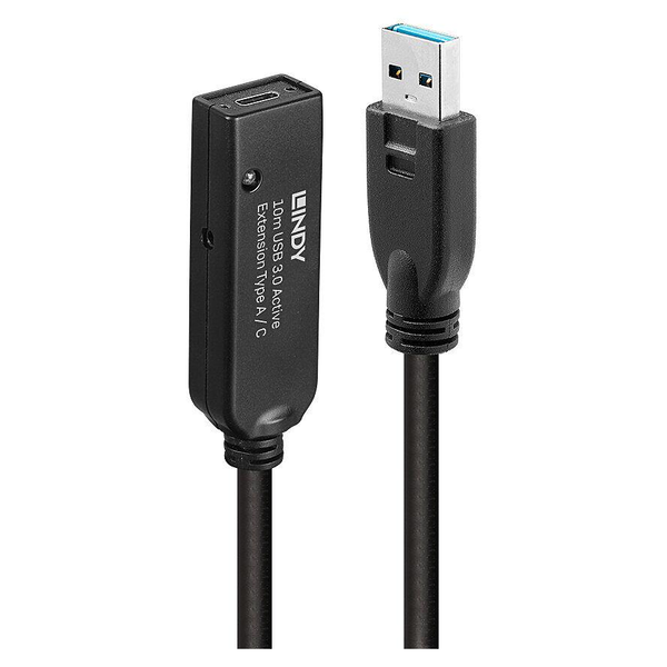 Lindy 43376 USB-kabel USB 3.2 Gen 1 (3.1 Gen 1) 10 m USB A USB C Zwart