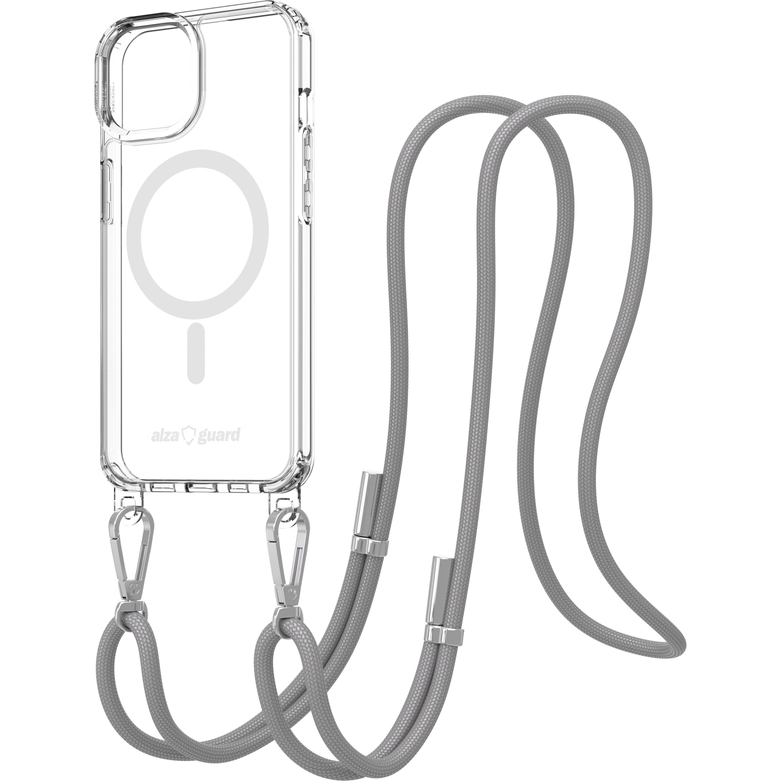 AlzaGuard Luxe Detach Lanyard Case Compatible with MagSafe for iPhone 14 szürke tok (AGD-PCF000025Y)