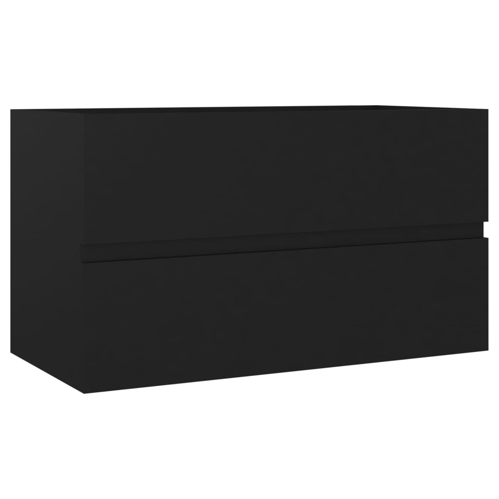 fekete forgácslap mosdószekrény 80 x 38,5 x 45 cm (804747)